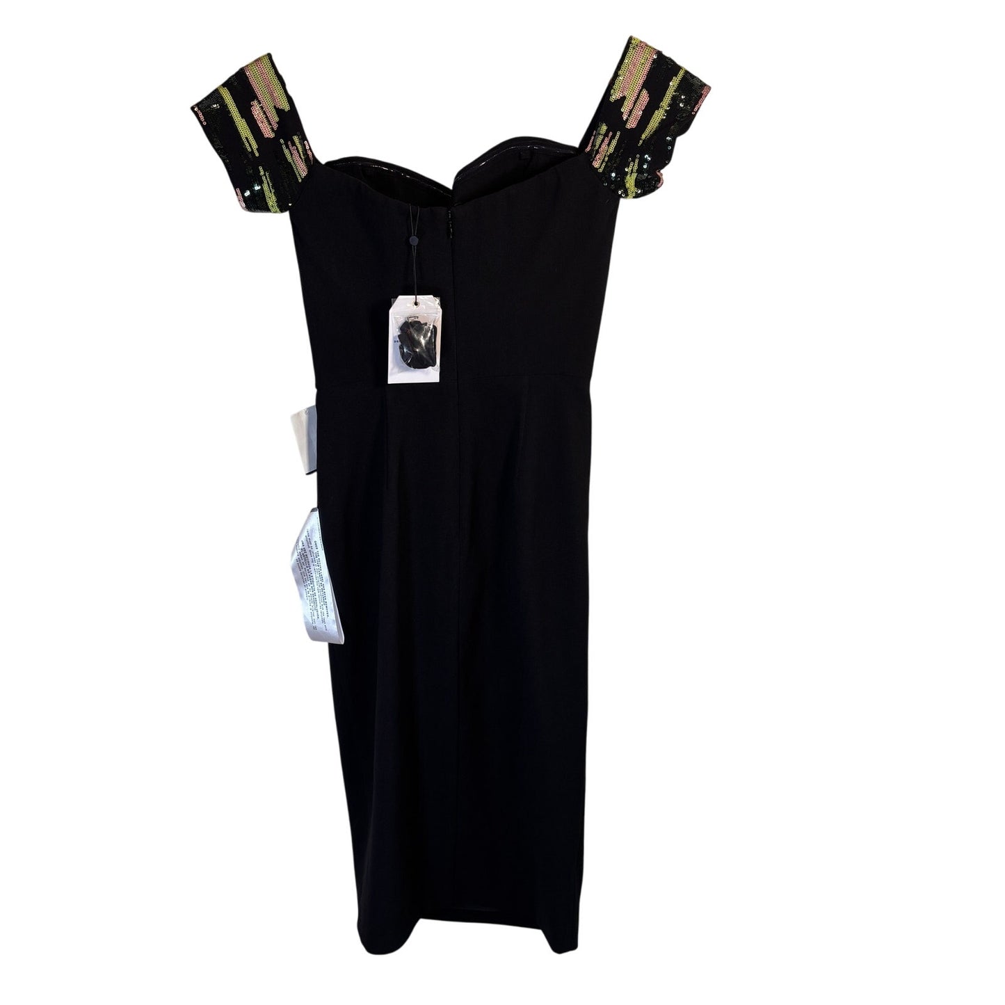 NEW Dress The Population Alani Sheath Sequin Gown Dress Off The Shoulder Small