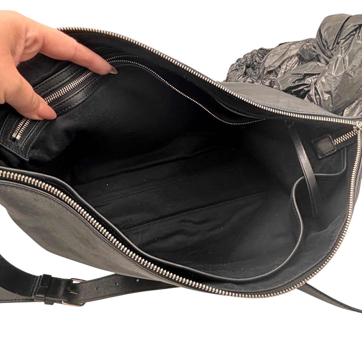 Theory Black Leather Shoulder Bag