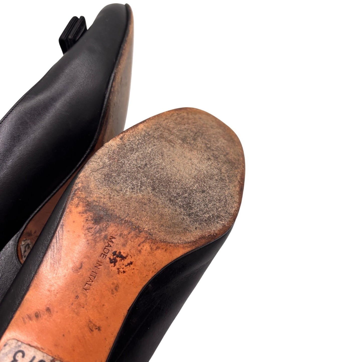 Salvatore Ferragamo Women's Vera Vintage Black Leather Heels 9.5