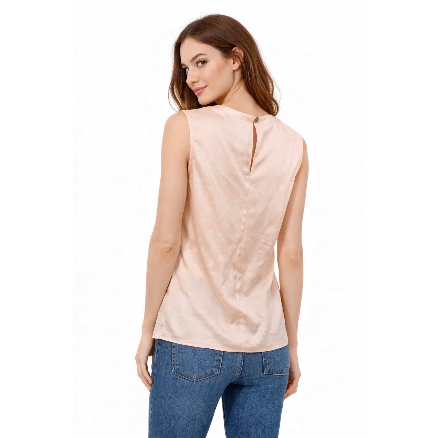 St. John Silk Cream Drapey Tank Blouse Size XS