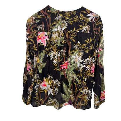 Isabel Marant Etoile Black Pattern Wescott Floral Print Henley Blouse