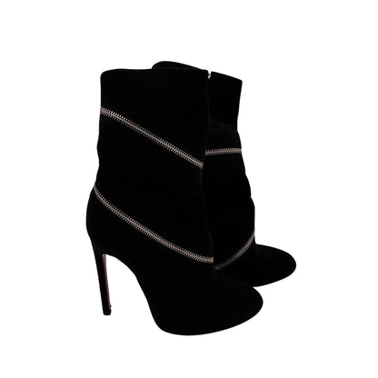 Alaia Suede Sock Bootie Zippered Boots Size 35