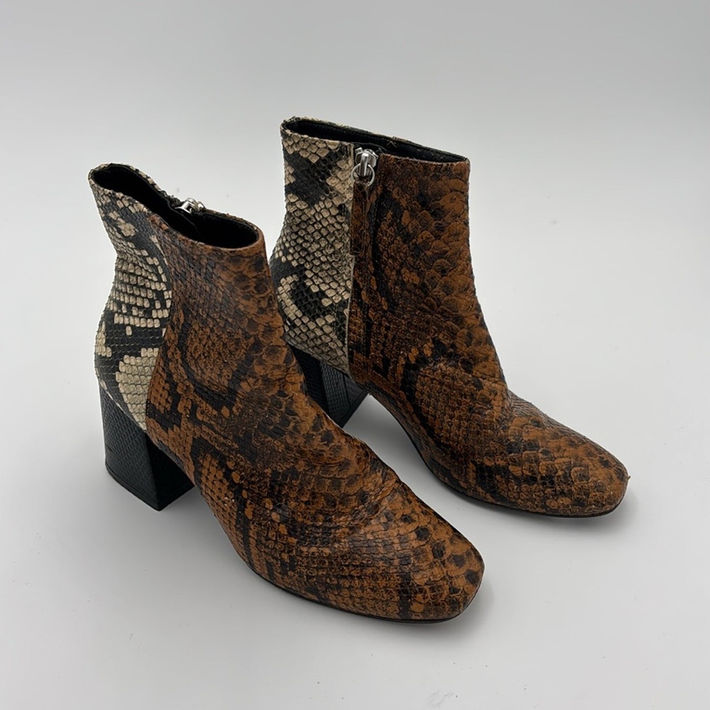 Freda Salvador Charm Ankle Boots Snakeskin Size 6