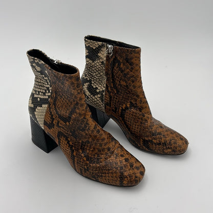 Freda Salvador Charm Ankle Boots Snakeskin Size 6