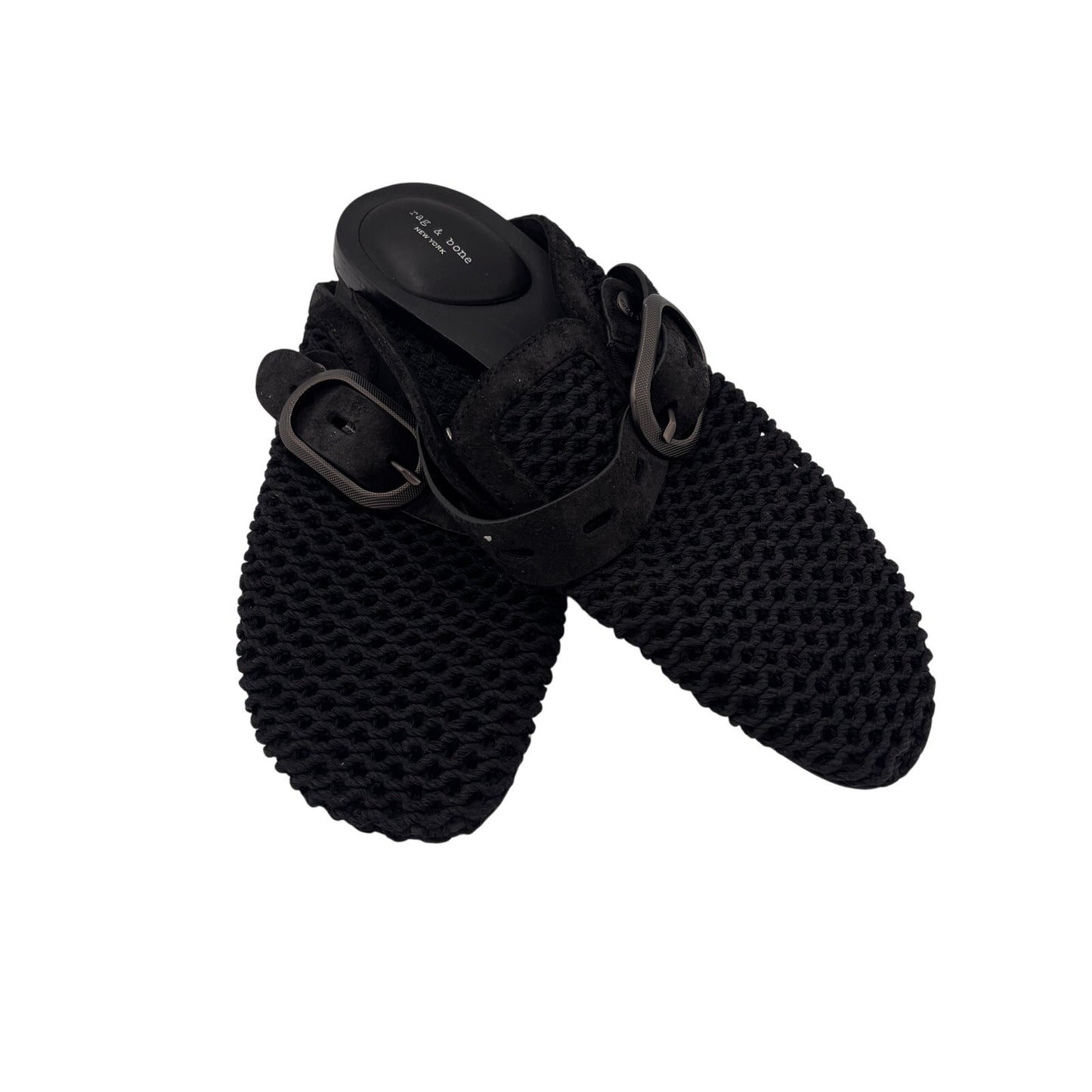 Rag & Bone Ansley Mule Black Net Slip On Casual Shoes Size 38