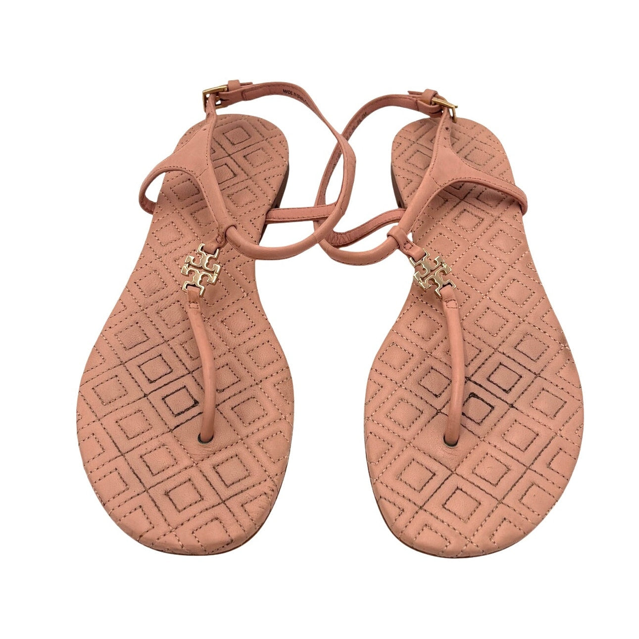 Tory Burch Women's Quilted Marion Tan Sandals 6