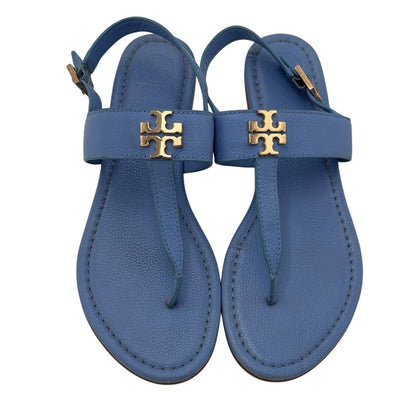 Tory Burch Light Blue Sandals with Gold Emblem Cornflower Blue 9.5