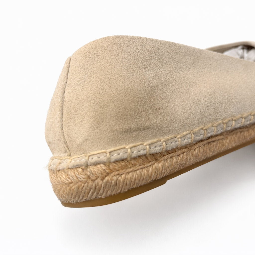 Tory Burch Dulce de Leche Pearlized Women's Beige Pearl Logo Espadrilles 9