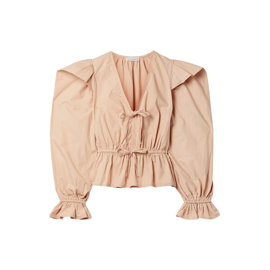 Ulla Johnson Sabina Blouse in Pale Oak 2