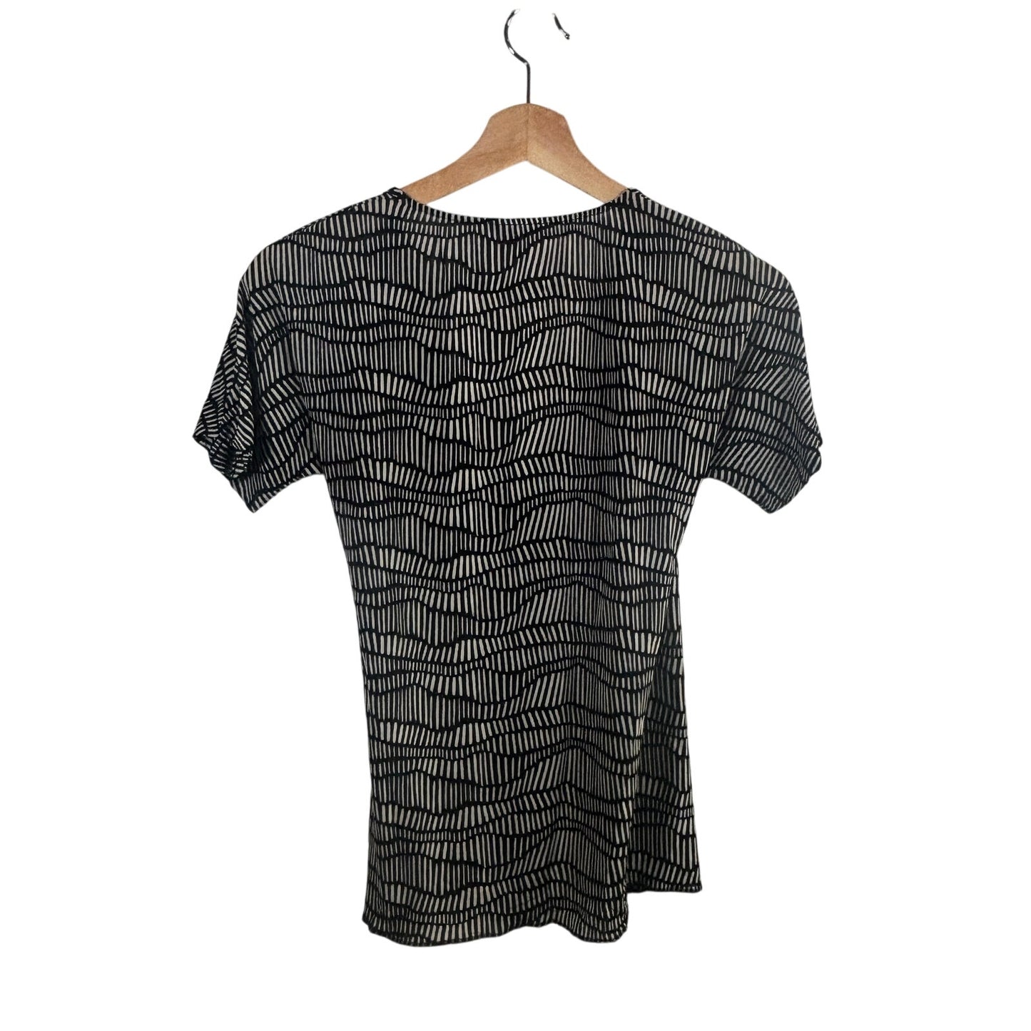 MaxMara Black White Geometric Print Short Sleeve Top Size L