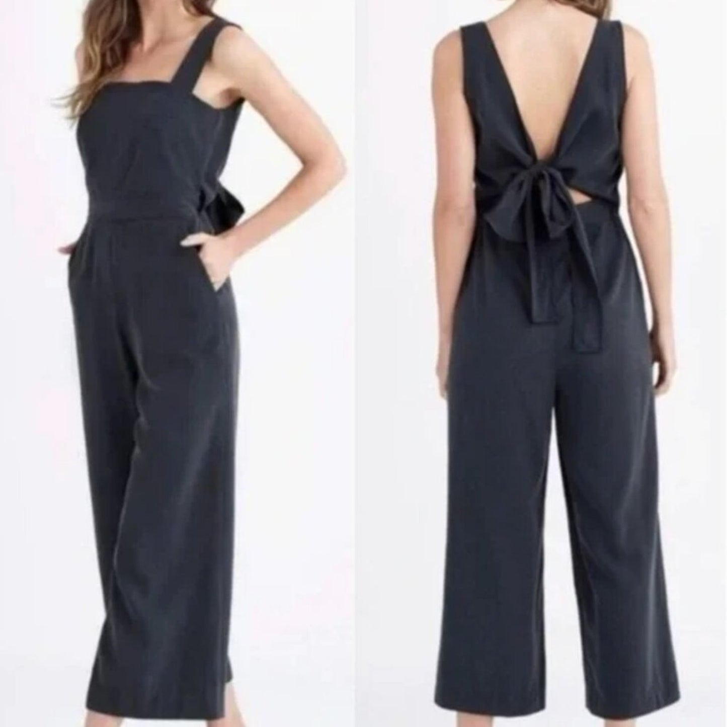 NEW Vetta Capsule Women's Two Piece Apron Jumpsuit Navy Blue Size 0
