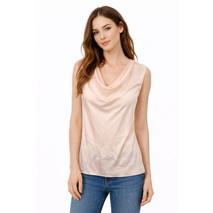 St. John Silk Cream Drapey Tank Blouse Size XS