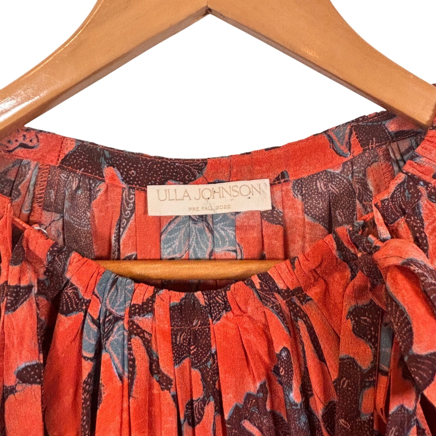 Ulla Johnson Pre Fall 2022 Sefia Silk Red Blend Long Sleeve Mini Dress Size 4