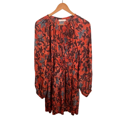 Ulla Johnson Pre Fall 2022 Sefia Silk Red Blend Long Sleeve Mini Dress Size 4