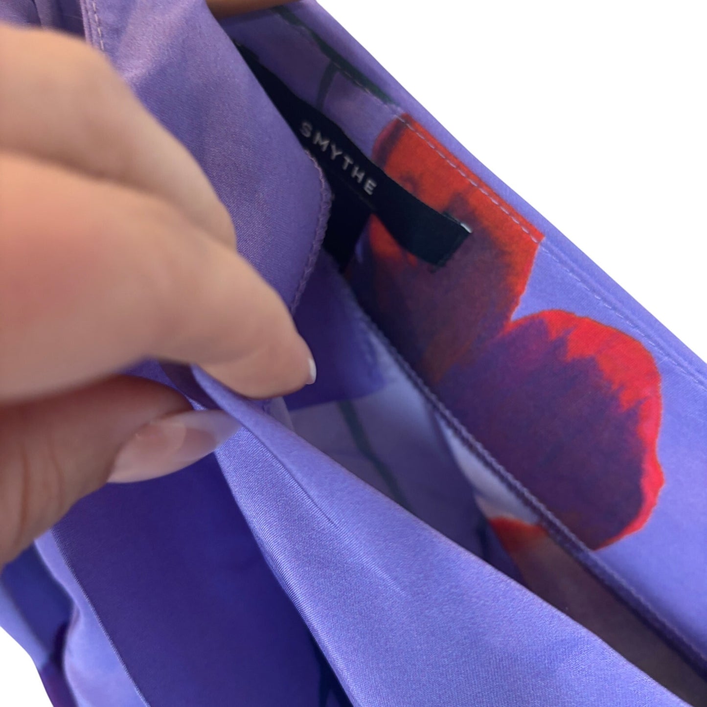 SMYTHE Poppy Print One-shoulder Asymmetric Dress Size 0 MSRP $695