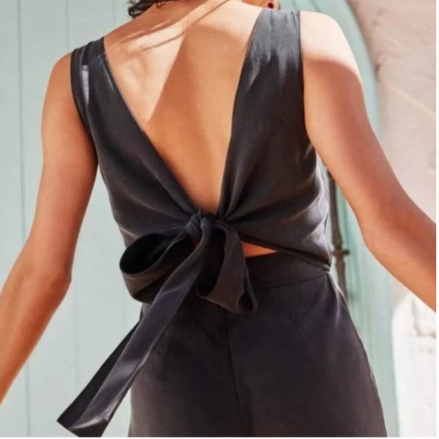 NEW Vetta Capsule Women's Two Piece Apron Jumpsuit Navy Blue Size 0