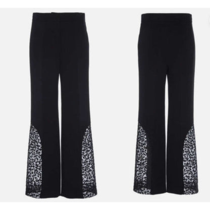 ALEXIS Women's Intermix Novata Black Embroidered Cropped Dress Pants Medium