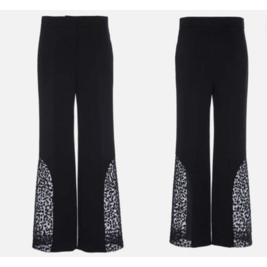 ALEXIS Women's Intermix Novata Black Embroidered Cropped Dress Pants Medium