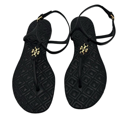 Tory Burch Women's Black Leather Marion Sandals 5.5
