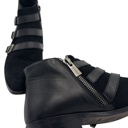 Anine Bing Women’s Black Emma Moto Leather Ankle Boots 39