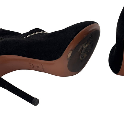 Alaia Suede Sock Bootie Zippered Boots Size 35