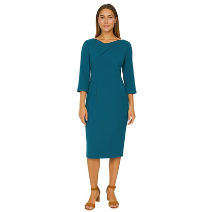 Roland Mouret Blue Asymmetrical Ashby Sheath Dress 10