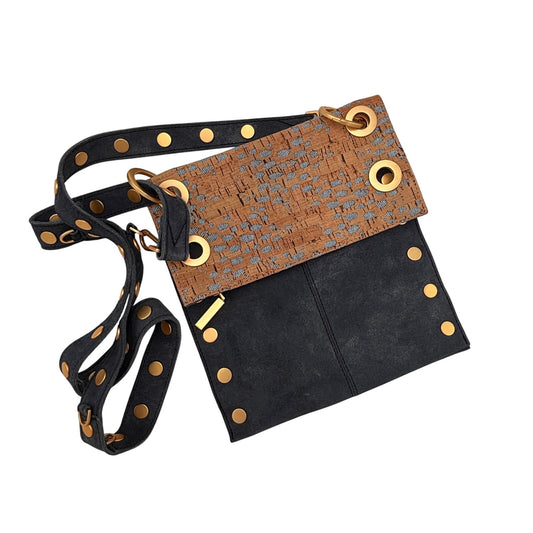 Hammitt Limited Edition Cork Navy Blue Suede Montana Shoulder Bag