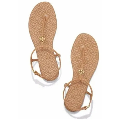 Tory Burch Women's Quilted Marion Tan Sandals 6
