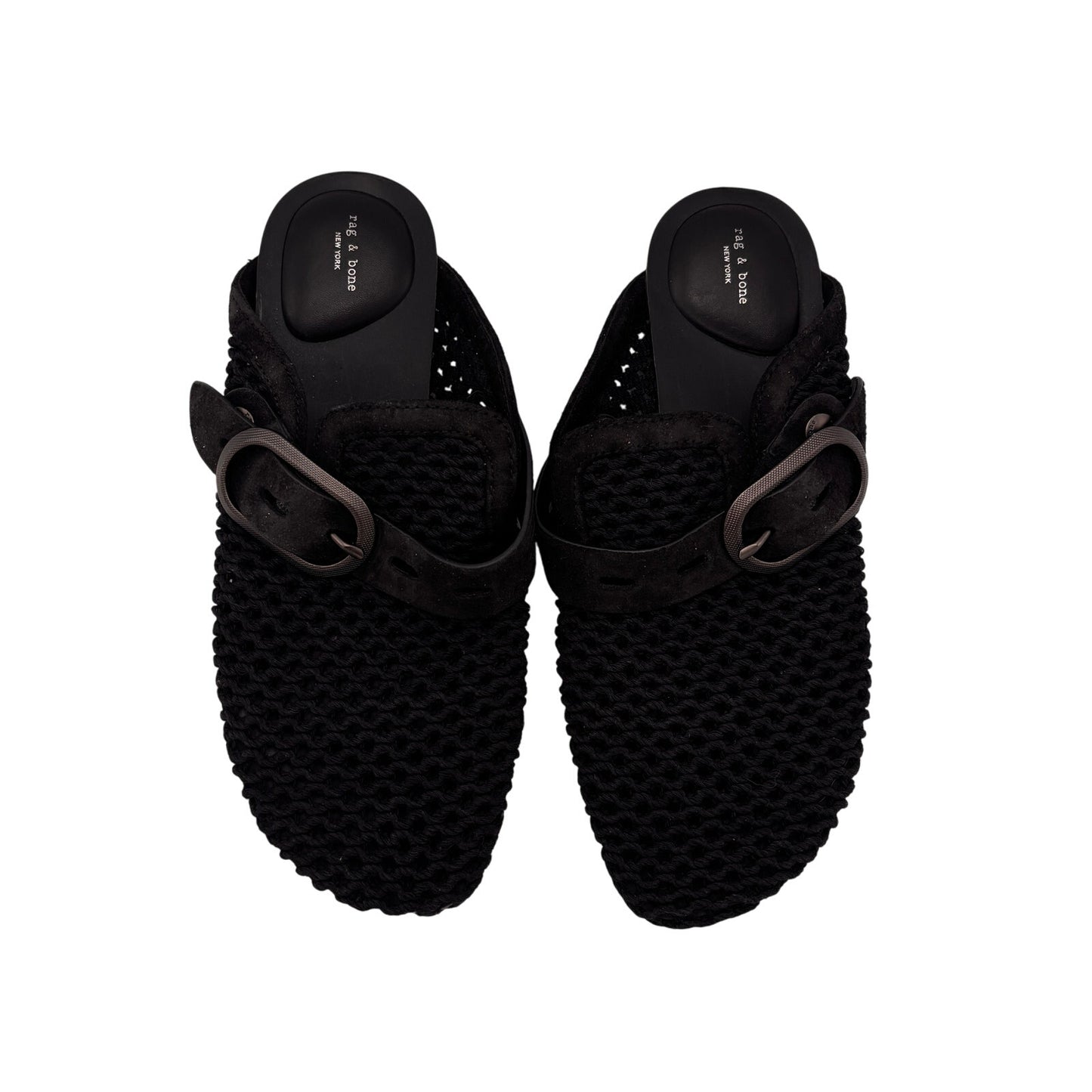 Rag & Bone Ansley Mule Black Net Slip On Casual Shoes Size 38