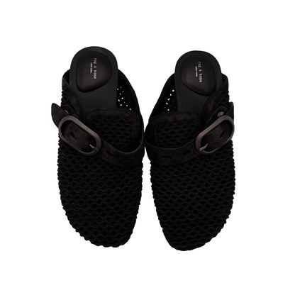 Rag & Bone Ansley Mule Black Net Slip On Casual Shoes Size 38