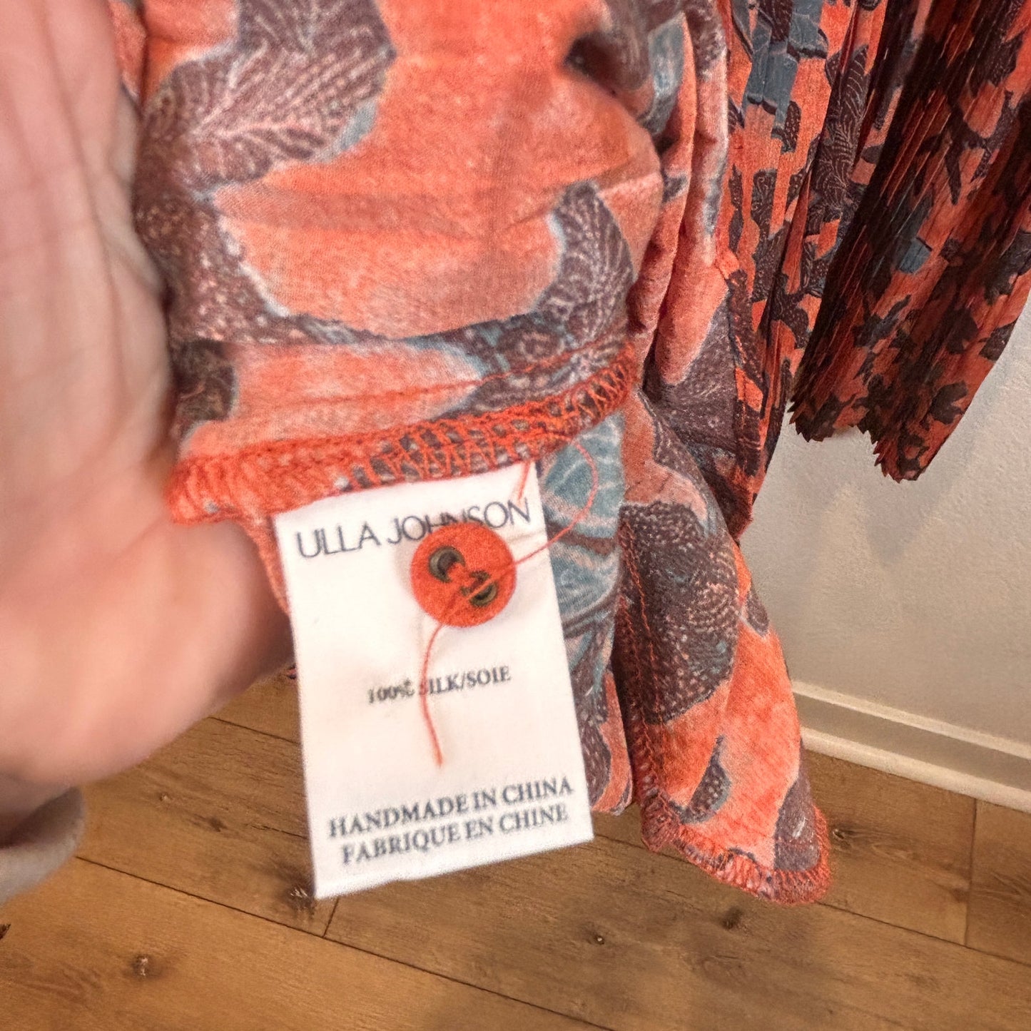 Ulla Johnson Pre Fall 2022 Sefia Silk Red Blend Long Sleeve Mini Dress Size 4