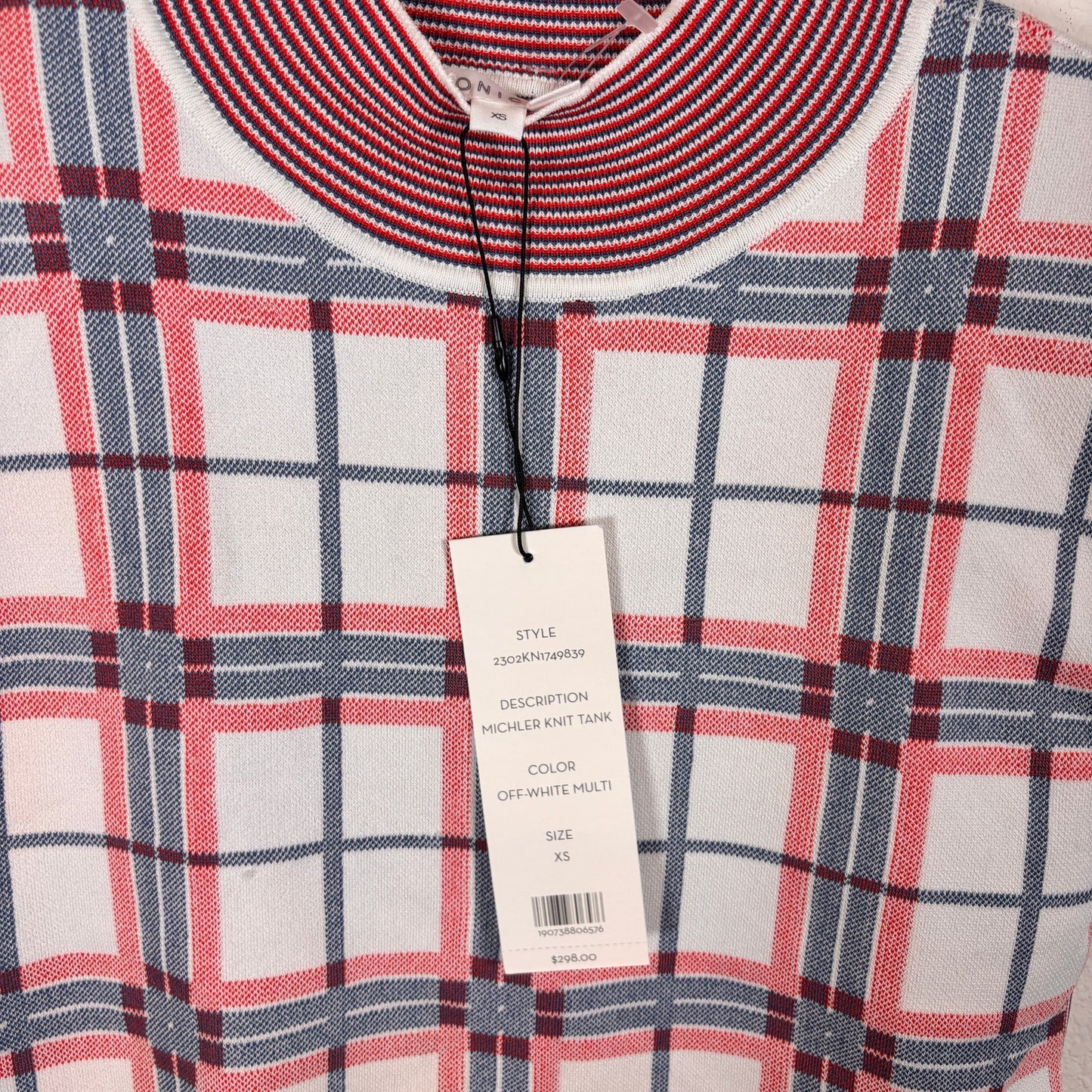 NEW Veronica Beard Michler Knit Tank – Off-White Multi – Size XS – MSRP $298