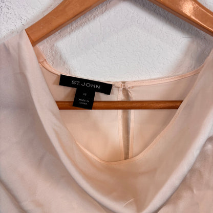 St. John Silk Cream Drapey Tank Blouse Size XS