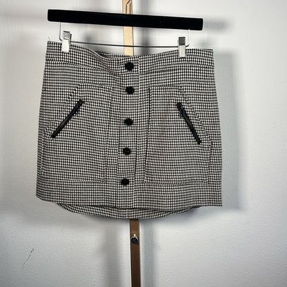 VERONICA BEARD Skirt MONROE Black White Houndstooth Plaid Mini womens 6