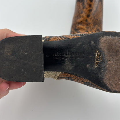 Freda Salvador Charm Ankle Boots Snakeskin Size 6