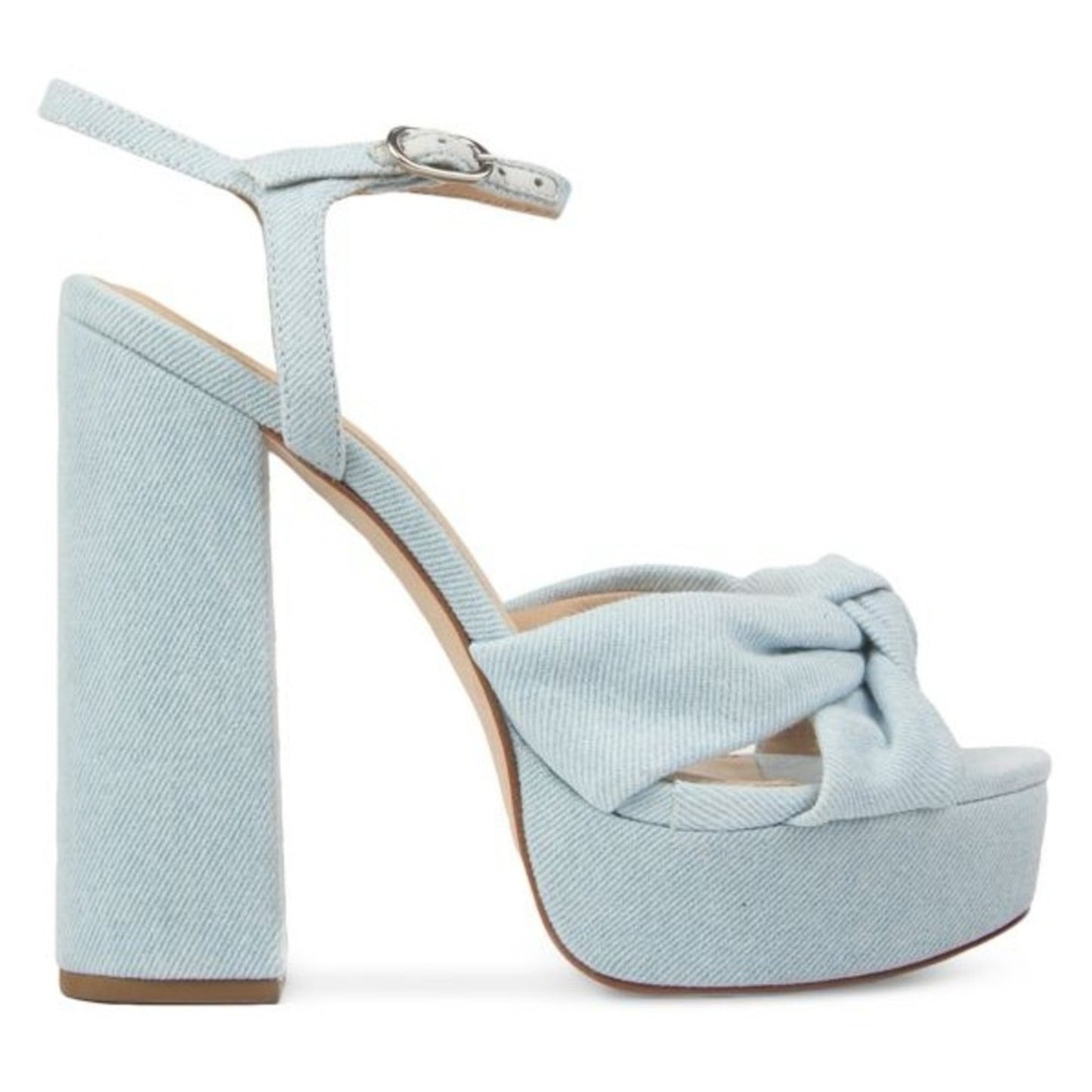 BLACK SUEDE STUDIO Abby Block Heel Denim Platform Sandals 40.5