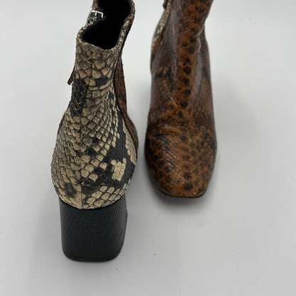 Freda Salvador Charm Ankle Boots Snakeskin Size 6