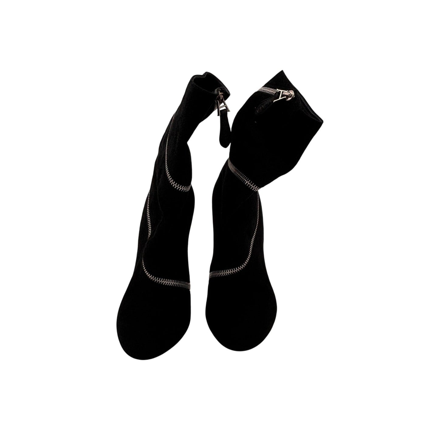 Alaia Suede Sock Bootie Zippered Boots Size 35