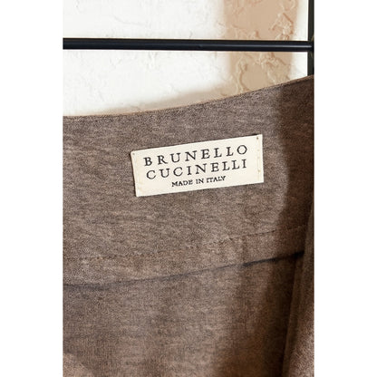 Brunello Cucinelli Women's Wool Tie Front Maxi Skirt US 10