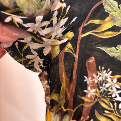 Isabel Marant Etoile Black Pattern Wescott Floral Print Henley Blouse