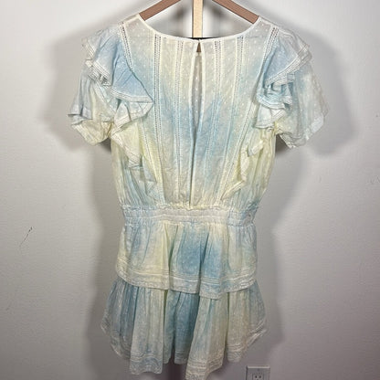 LoveShackFancy Natasha Mini Dress in Lily Pond Natural Hand Dye Sold Out L