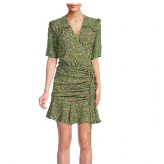 Veronica Beard Dakota Paisley Green Mini Dress 6