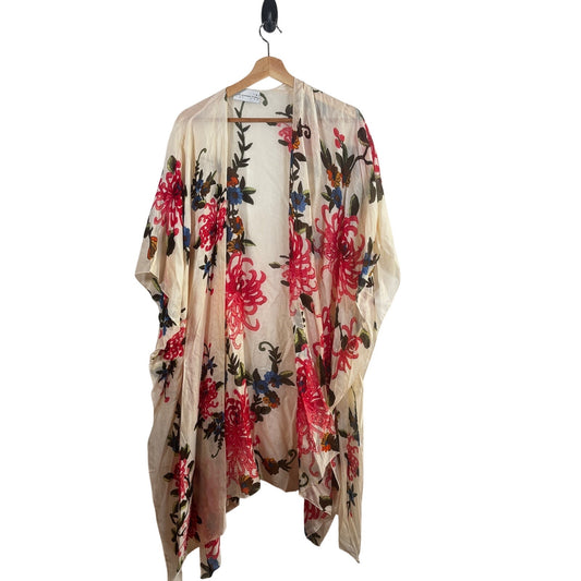 One Hundred Stars Grande Kimono Chrysanthemum Ecru One Size
