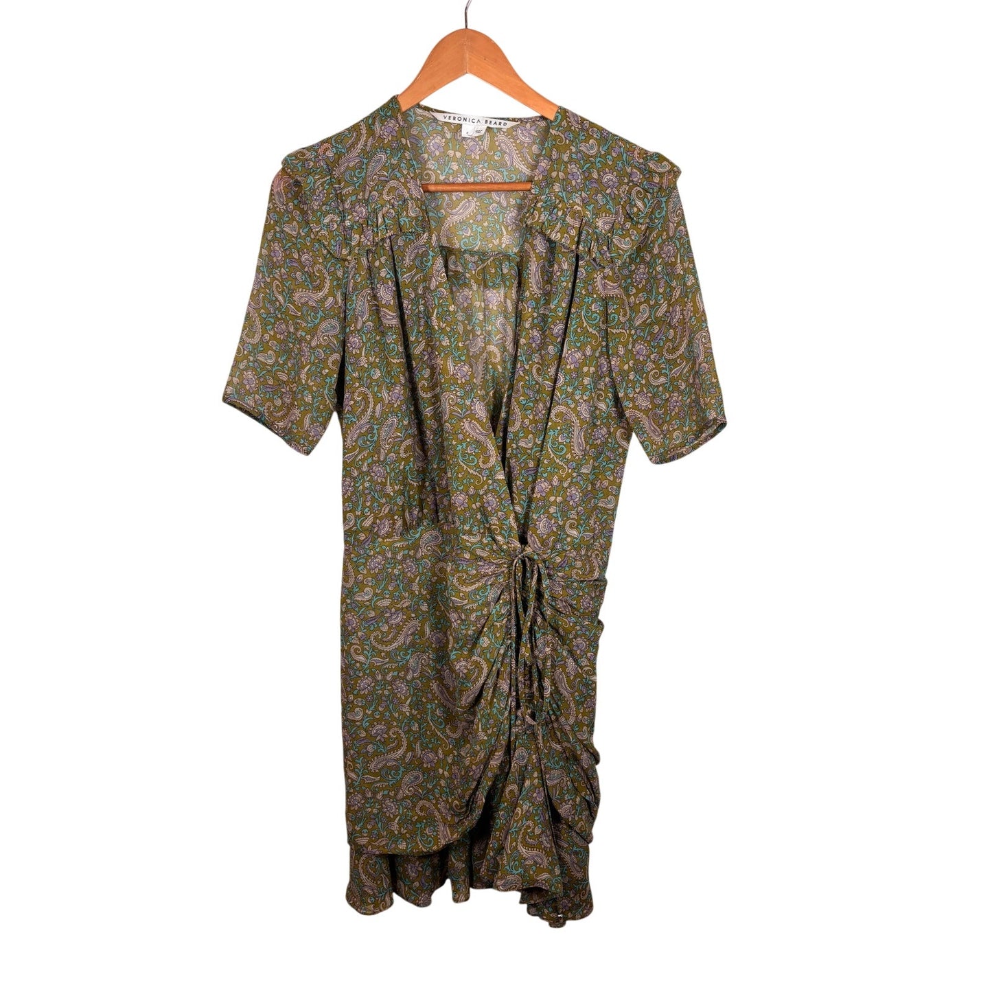Veronica Beard Dakota Paisley Green Mini Dress 6