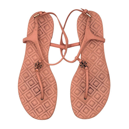 Tory Burch Women's Quilted Marion Tan Sandals 6