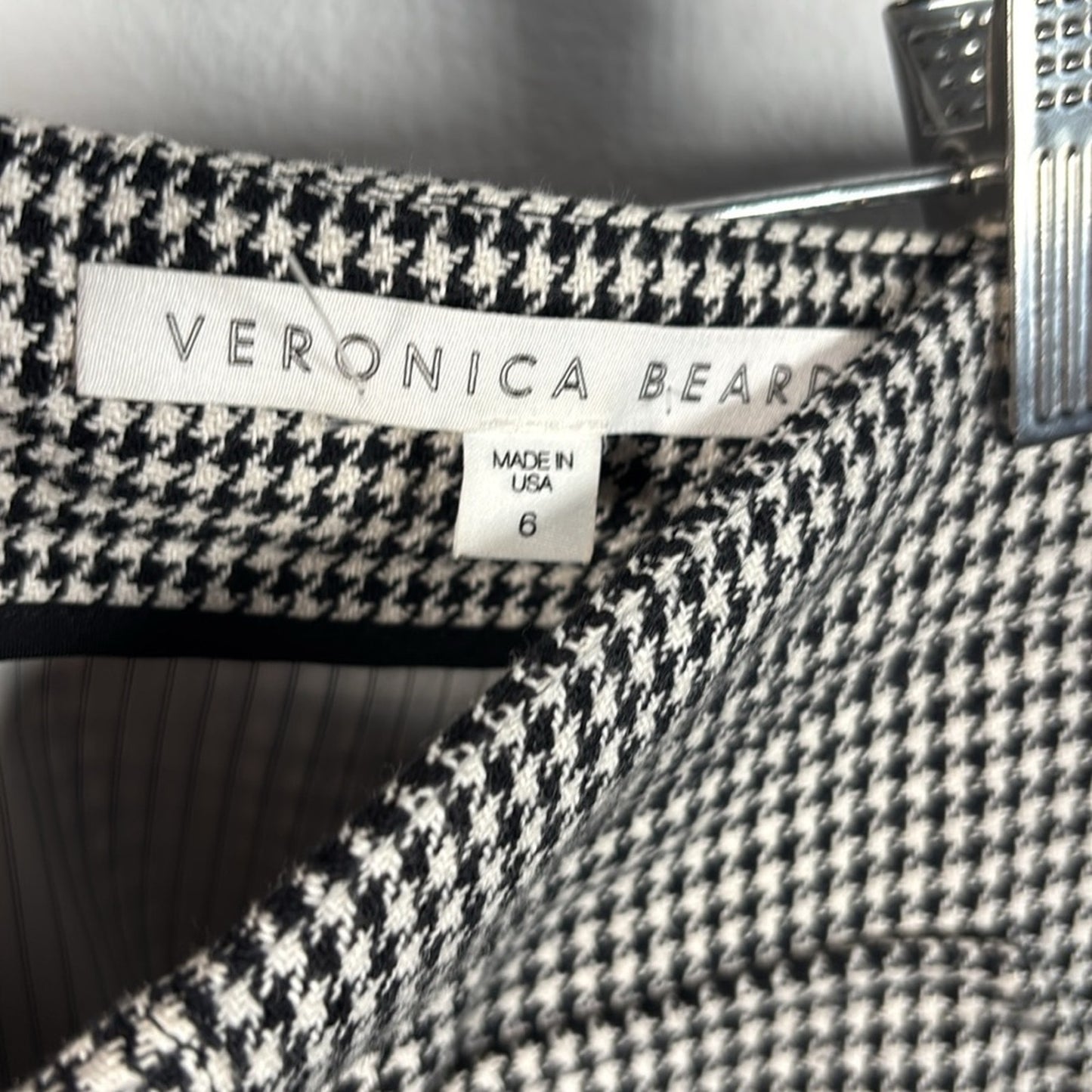 VERONICA BEARD Skirt MONROE Black White Houndstooth Plaid Mini womens 6