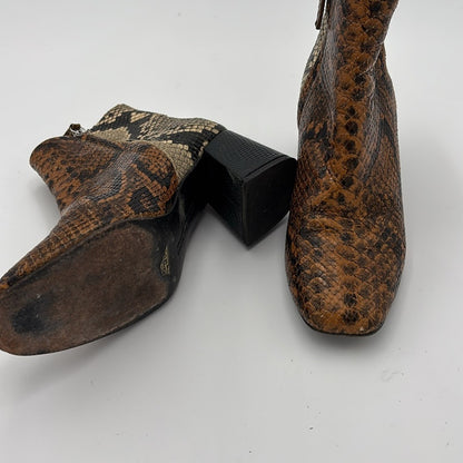 Freda Salvador Charm Ankle Boots Snakeskin Size 6