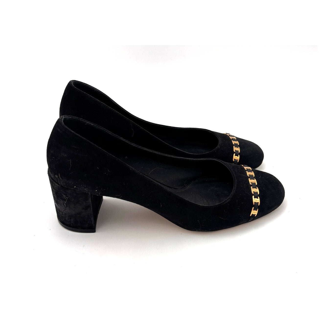 Salvatore Ferragamo Avella Suede Block Heel Pumps Size 8C MSRP $550