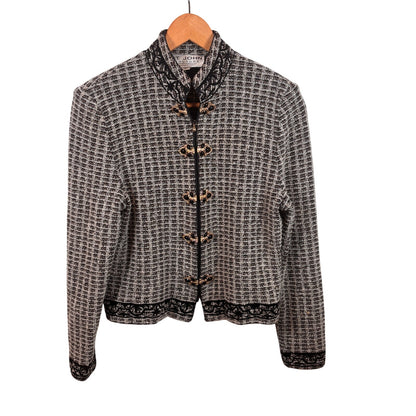 St. John Couture Womens Black and Gold Jeweled Tweed Jacket & Skirt Suit Set 6