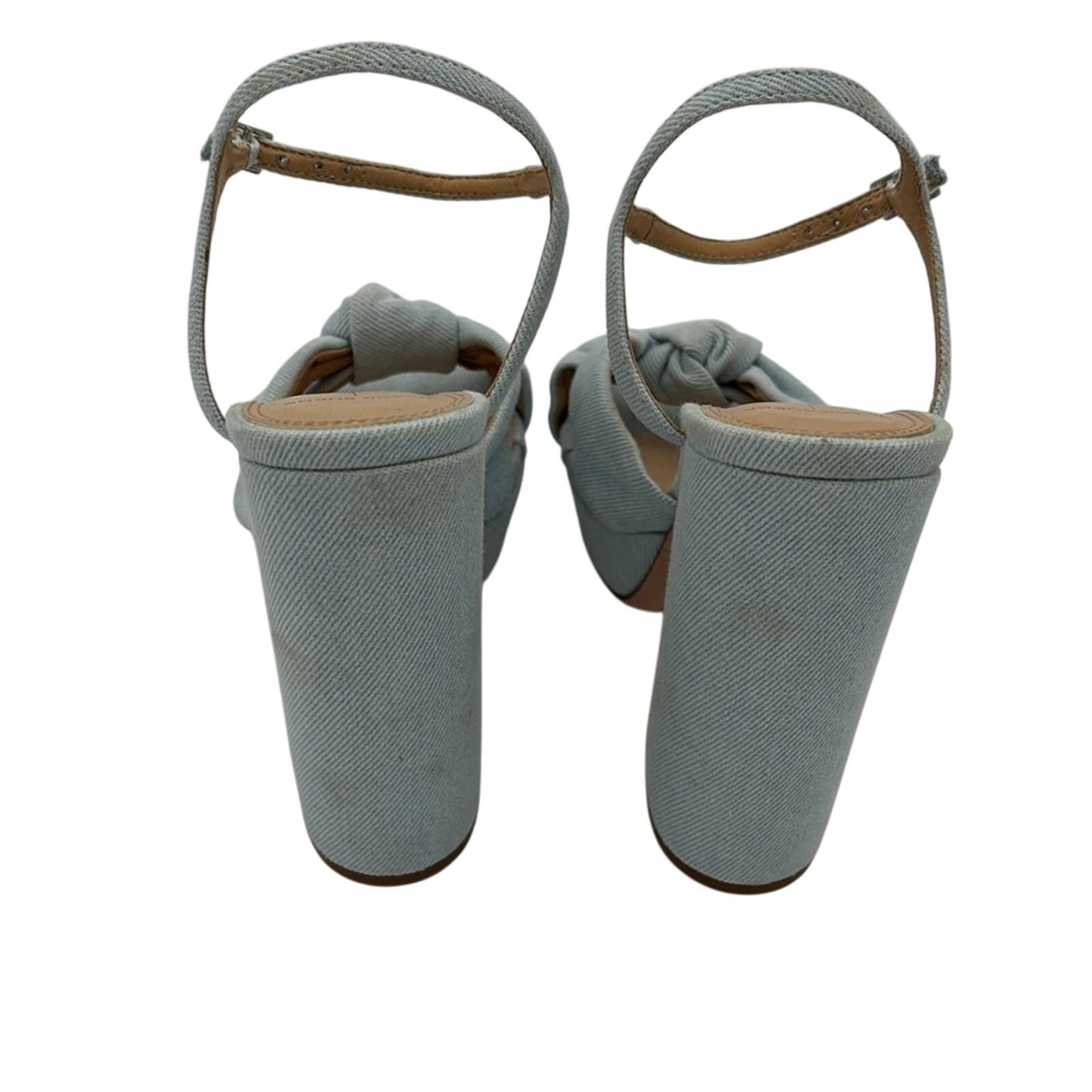 BLACK SUEDE STUDIO Abby Block Heel Denim Platform Sandals 40.5